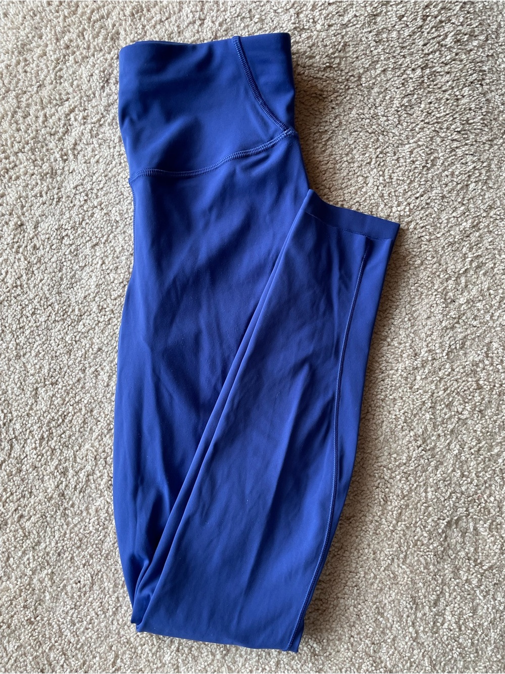 lululemon athletica Blue Solid Ankle Leggings Logo Accent, Women Regular Size 4